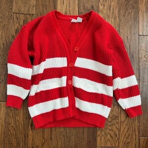 Vintage Red and White Striped Women's Sweater